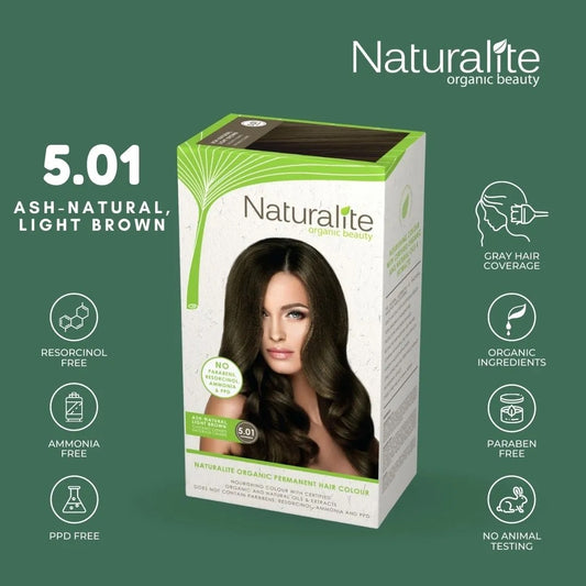 Naturalite Organic Beauty Permanent Hair Colours Hair Dye ( 5.01 Ash-Natural , Light Brown )