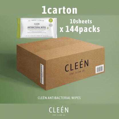 Cleen Antibacterial Wipes 10s x 3 (Unscented) [EXP10/2027] - Greenxagon