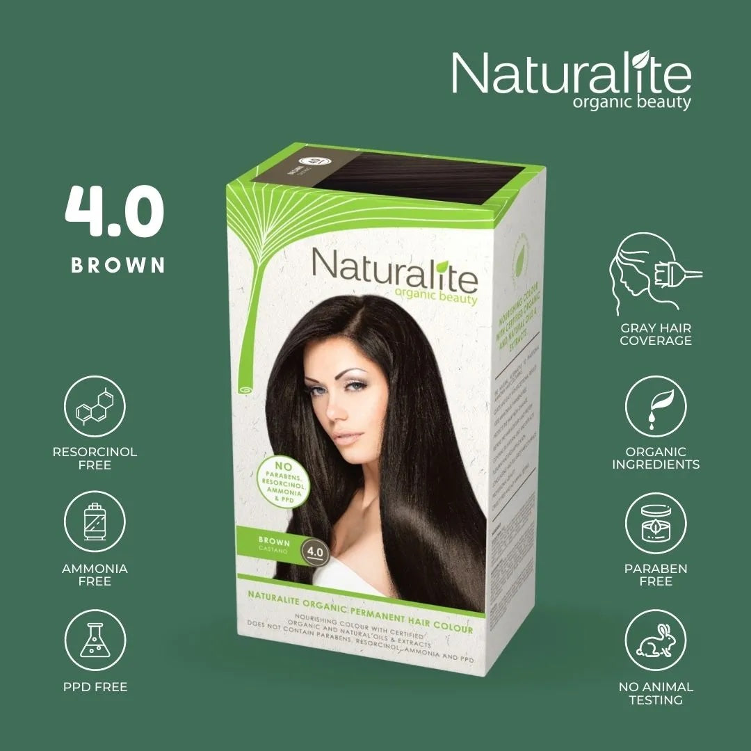 ( 4.0 Brown ) Naturalite Organic Beauty Permanent Hair Colours Hair Dye